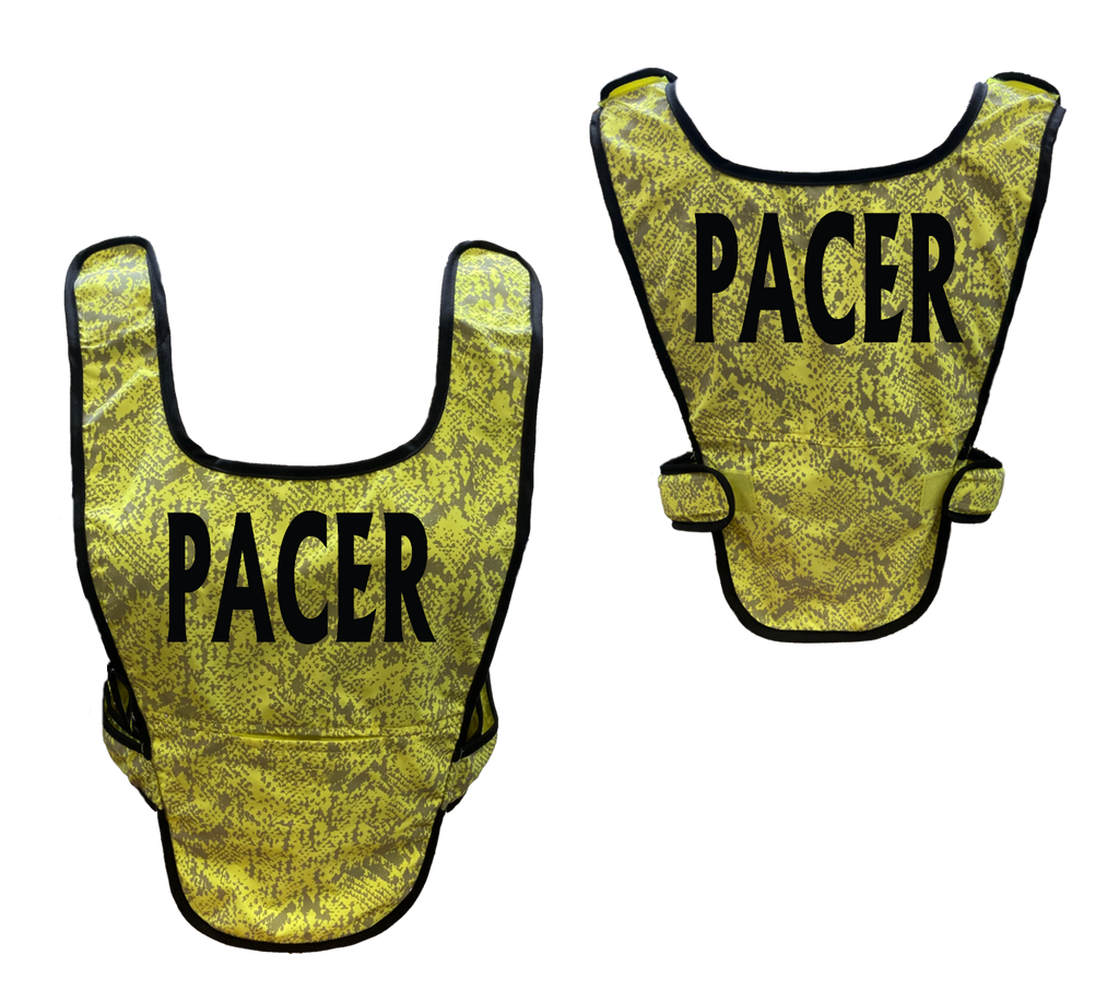 lime yellow PACER vest front & back