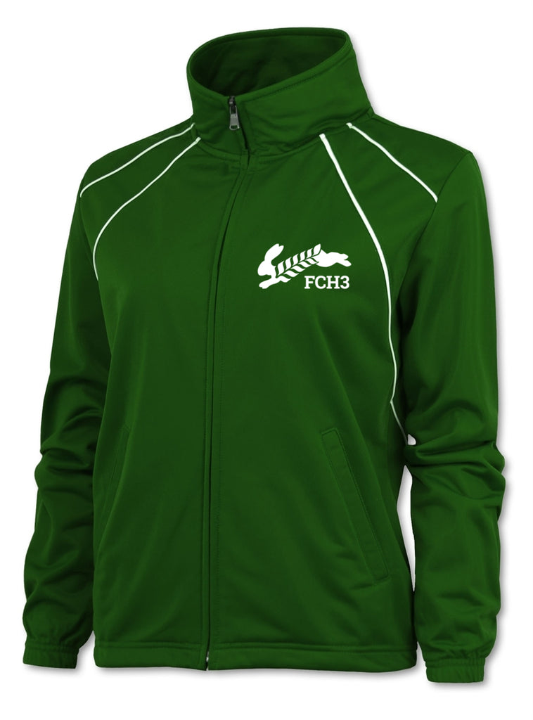 WOMEN'S REFLECTIVE FULL ZIP JACKET - FCH3 - FLOUR CITY H3 - Front - Kelly Green