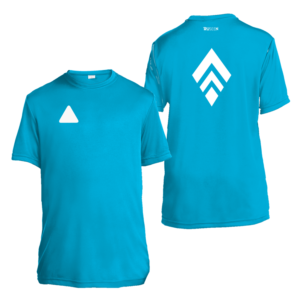 Kids Reflective Short Sleeve Shirt - Broken Diamond - Atomic Blue
