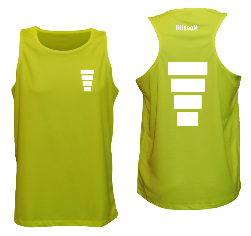 Men's Reflective Tank Top - Block - Lime Yellow