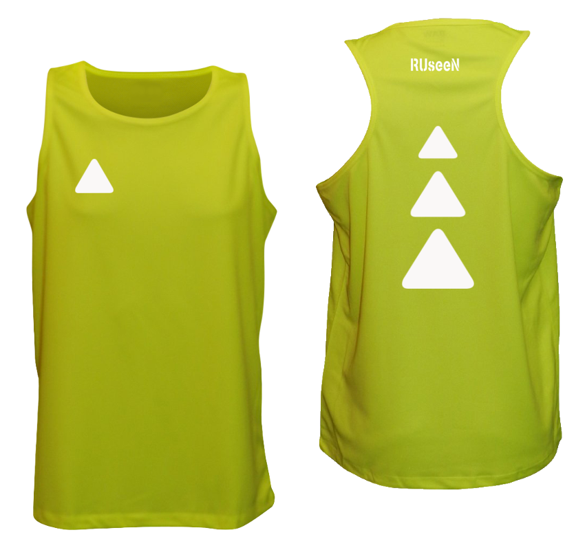 Men's Reflective Tank Top - Triangles - Lime Yellow