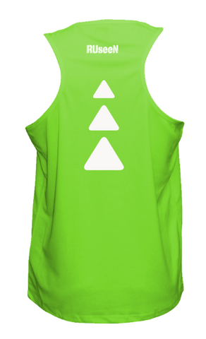 Men's Reflective Tank Top - Triangles - Neon Green back