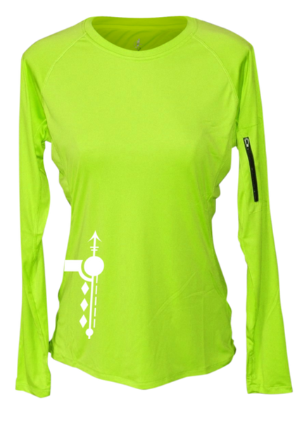 Neon green long top sleeve shirt womens