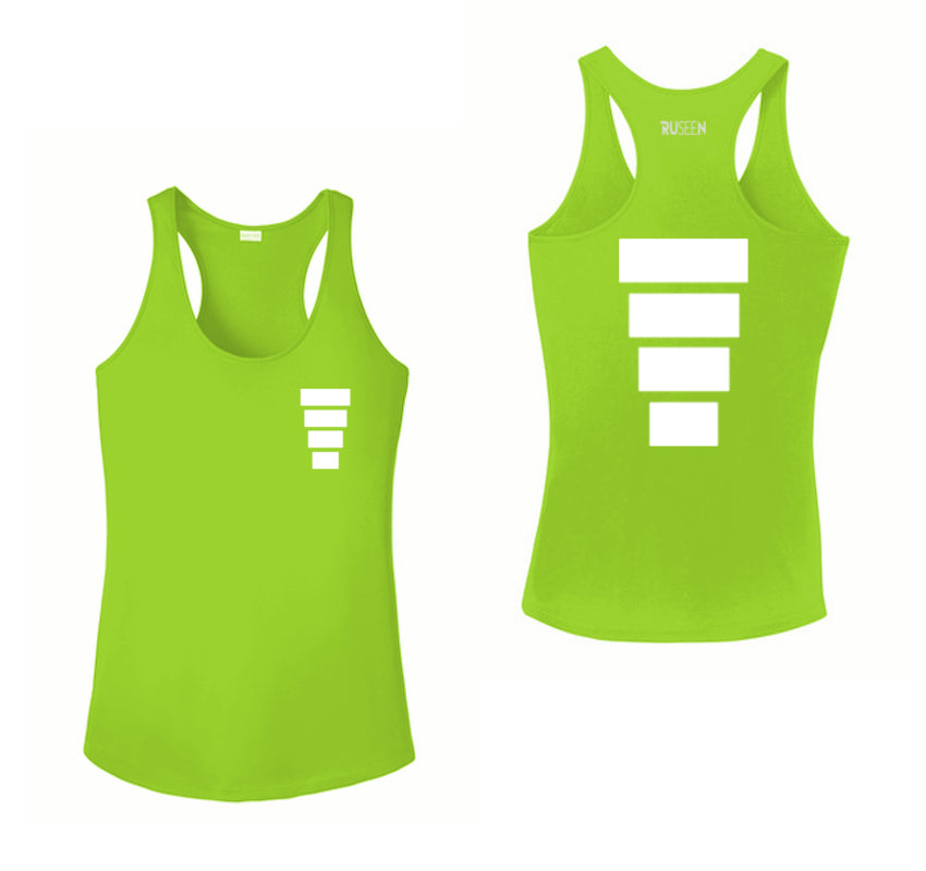 Women's Reflective Tank Top - Block - Lime Green