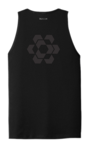 Men's Color Reflect Tank Top - Fractured Hexagon - Black - Back