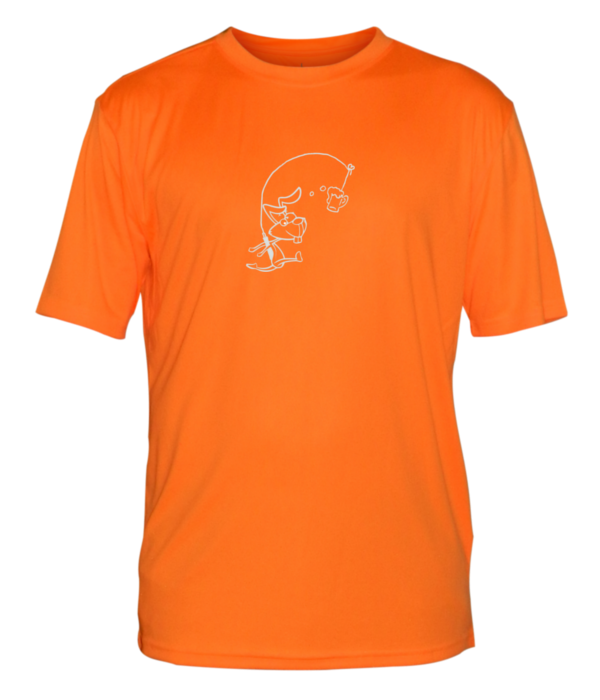MEN'S REFLECTIVE SHORT SLEEVE SHIRT –  H3 DRINKER - Front –  Orange