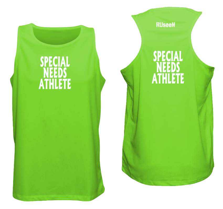 Men's Reflective Tank Top - SPECIAL NEEDS ATHLETE - Neon Green