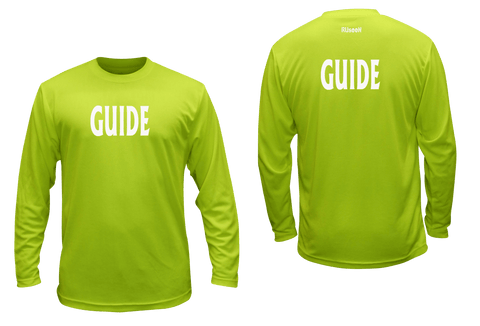 UNISEX REFLECTIVE LONG SLEEVE SHIRT - GUIDE - Front & Back - Lime Yellow