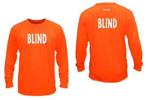 UNISEX REFLECTIVE LONG SLEEVE SHIRT - BLIND - Front & Back - Orange
