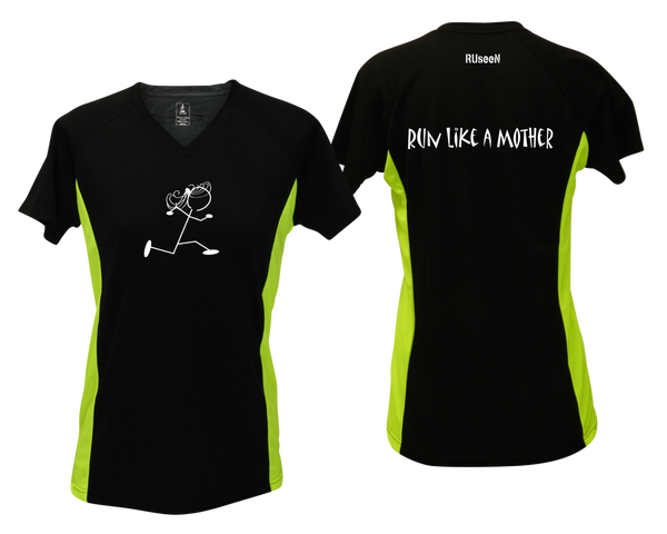 Women's Reflective Short Sleeve Shirt - Run Like a Mother
