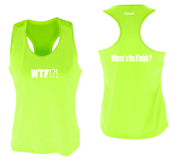 Womens WTF Wheres The Finish Running Tank Top Womens WTF Wheres The Finish Running Tank Top