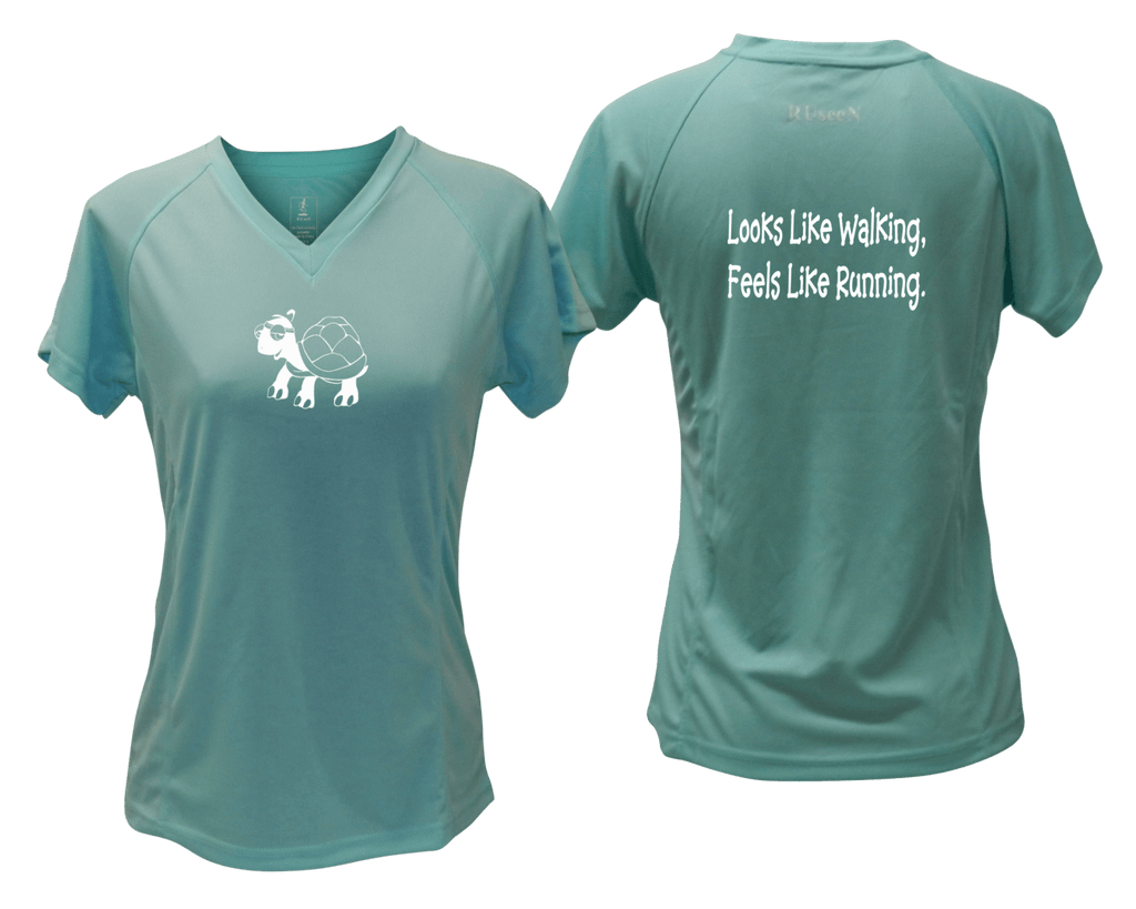 Women's Reflective Short Sleeve - Looks Like Walking - Sea Green