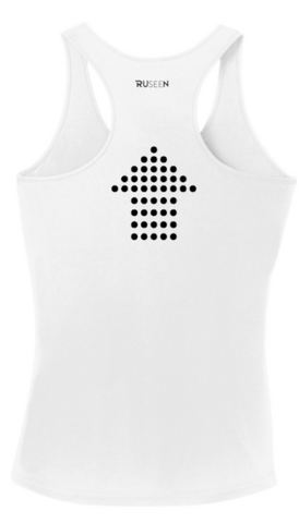 Women's Color Reflect Tank Top - Dotted Arrows - White - Back
