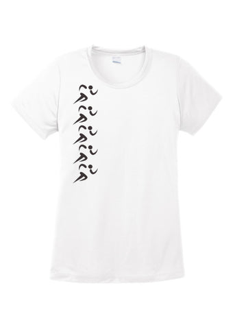 Women's Color Reflect Short Sleeve Shirt - 5 Runners - White - Front