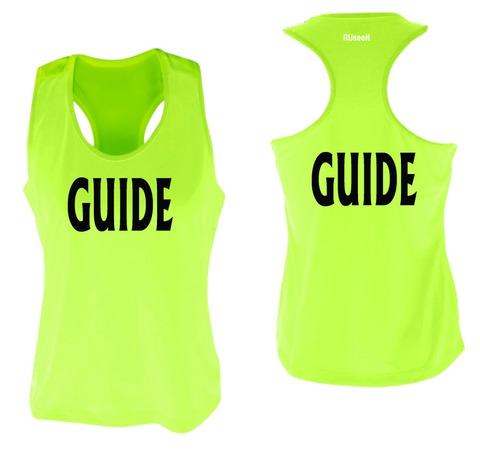 WOMEN'S TANK TOP – GUIDE - Black Text - Front & Back – Lime Yellow