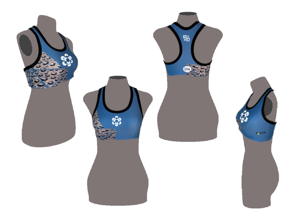 Women's Sports Bra - Hydrate Summer 2021 - With Reflective - Made in USA - 4 views