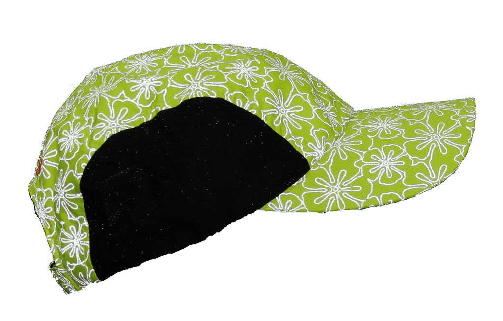 REFLECTIVE 4 PANEL HAT - CARDIAC ATHLETE - Side - Lime Yellow Floral