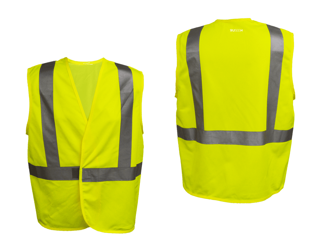 Reflective Budget ANSI Class 2 Vest - Lime Yellow - Front & Back