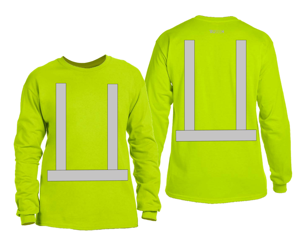 ANSI Reflective Long Sleeve Shirt - Front & Back - Safety Green