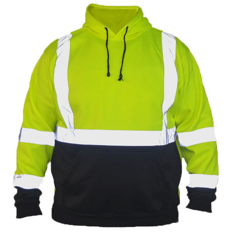 Class 3 ANSI 2-Tone Reflective Hoodie - Front - Safety Yellow