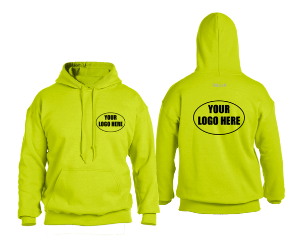 High Visibility Hooded Sweatshirt w Custom Logo