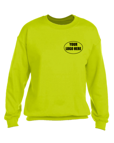 High Visibility Graphic Sweatshirt With Custom Logo - Front - Safety Yellow