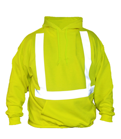 ANSI Reflective Hooded Sweatshirt - Front - Safety Yellow