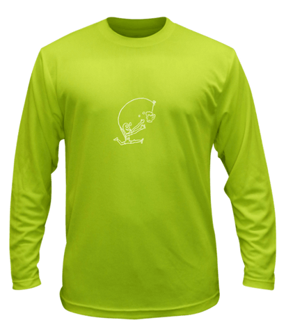Unisex Reflective Long Sleeve Shirt - Drinker with a Running Problem - Front - Lime Yellow