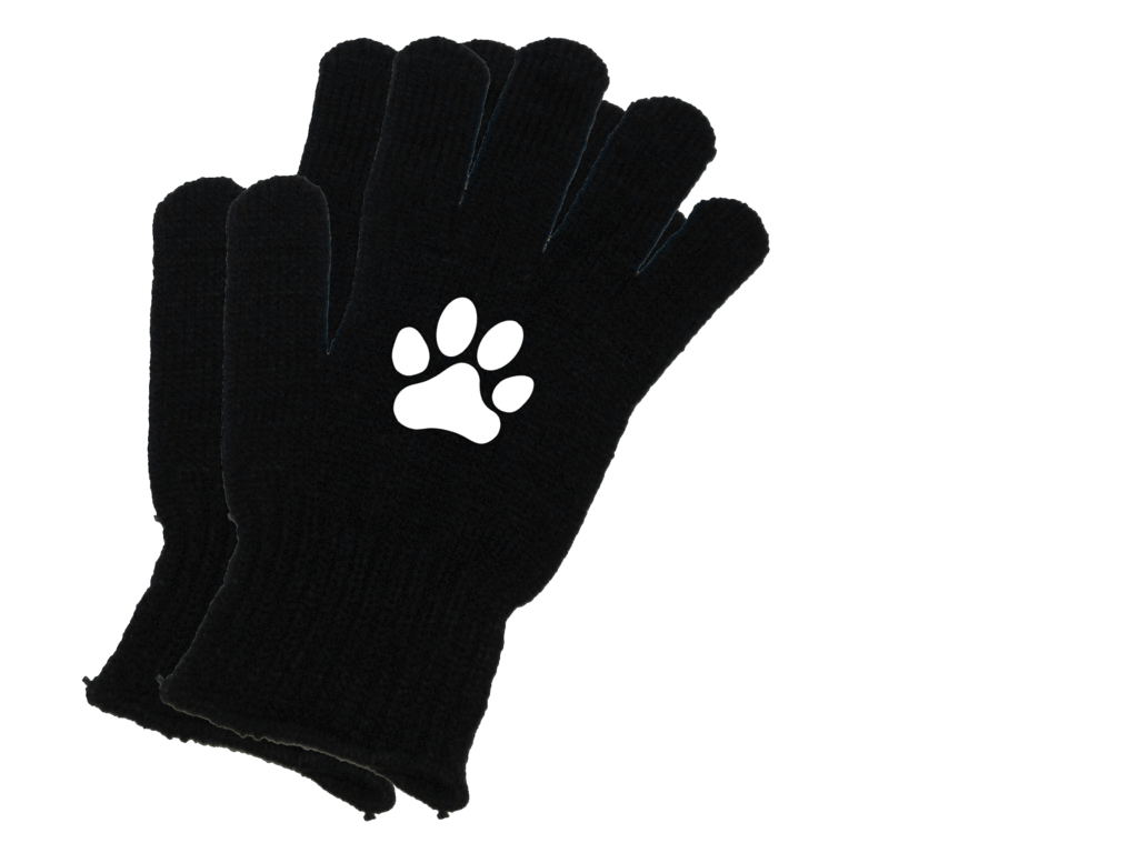 Reflective Knit Gloves - Paws - Combo - Black