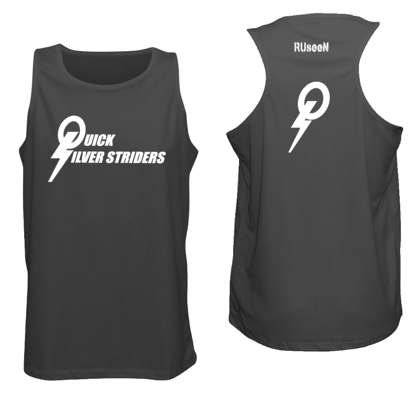 Men's Reflective Tank Top - Special Edition Quicksilver Striders - Front & Back - Black