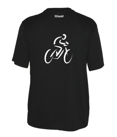 Men's Reflective Short Sleeve Shirt - Bike - Back - Black