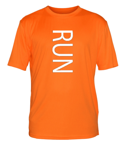 Men's Reflective Short Sleeve Shirt - RUN - Front - Orange