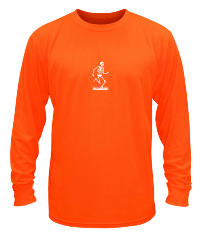Unisex Reflective Long Sleeve - Skeleton - Front - Orange