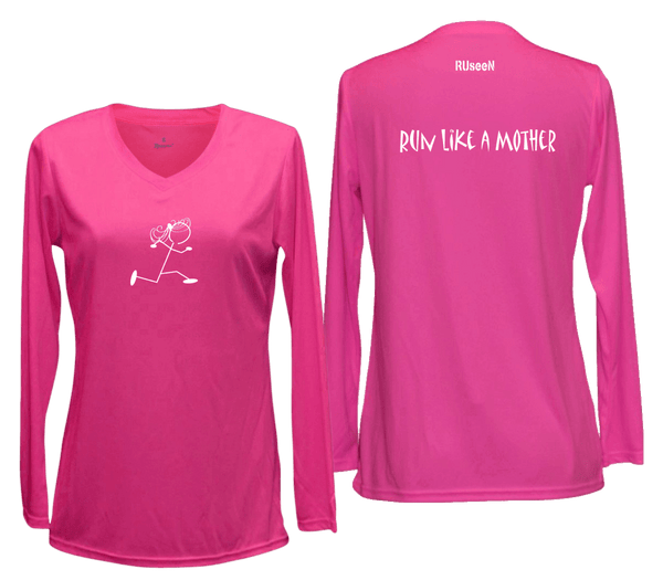 Women's Reflective Long Sleeve Shirt - Run Like a Mother