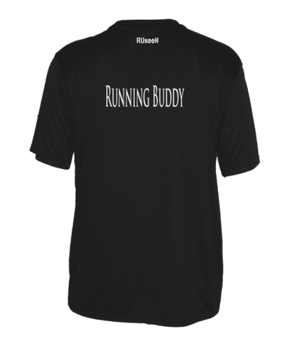 Men's Reflective Short Sleeve Shirt - Running Buddy - Back - Black
