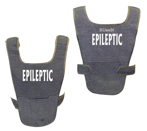 Reflective Running Vest - Epileptic - Front & Back - Black