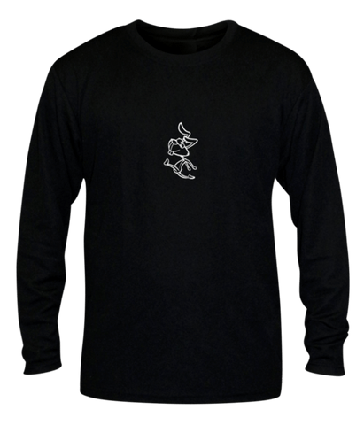 Unisex Reflective Long Sleeve Shirt - 2 Speeds Rabbit - Front - Black