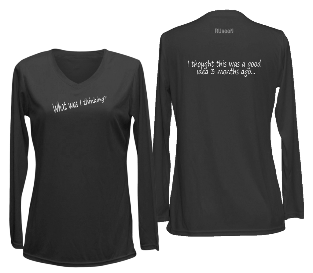 Women's Reflective Long Sleeve Shirt - Good Idea - Front & Back - Black