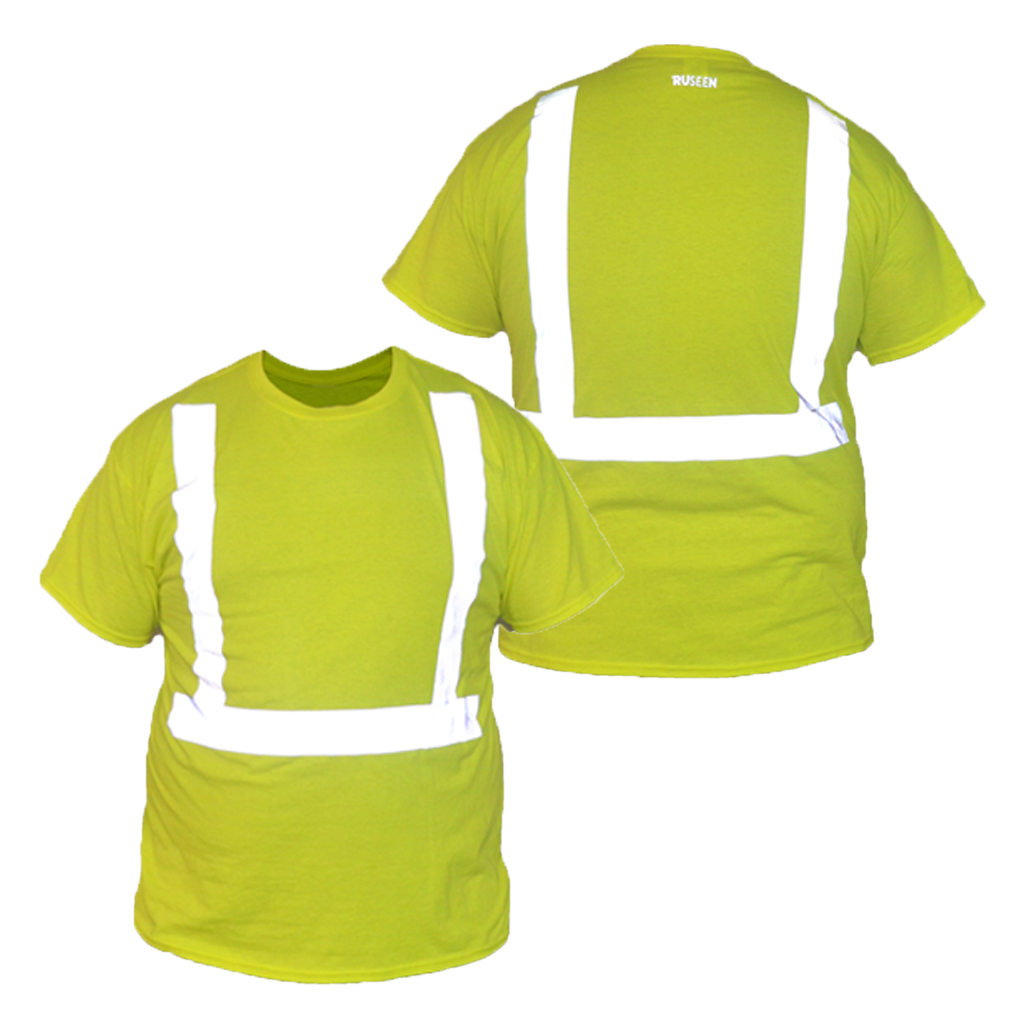 ANSI Short Sleeve Reflective Shirt - Front & Back - Lime Yellow