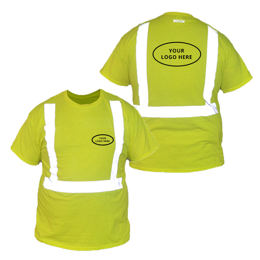 ANSI Short Sleeve Reflective with Custom Graphic - Front & Back - Safety Yellow