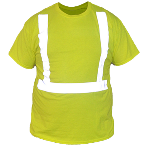 ANSI Short Sleeve Reflective Shirt - Front - Safety Yellow