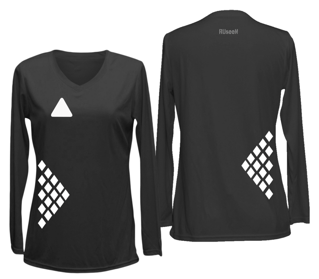 Women's Reflective Long Sleeve Shirt - Diamond Pattern