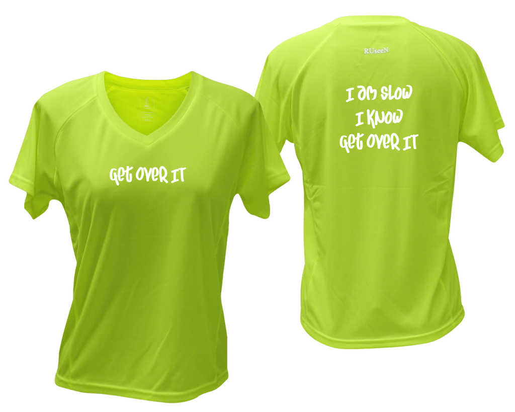 Women's Reflective Short Sleeve Shirt - I am Slow - ALL SMALL