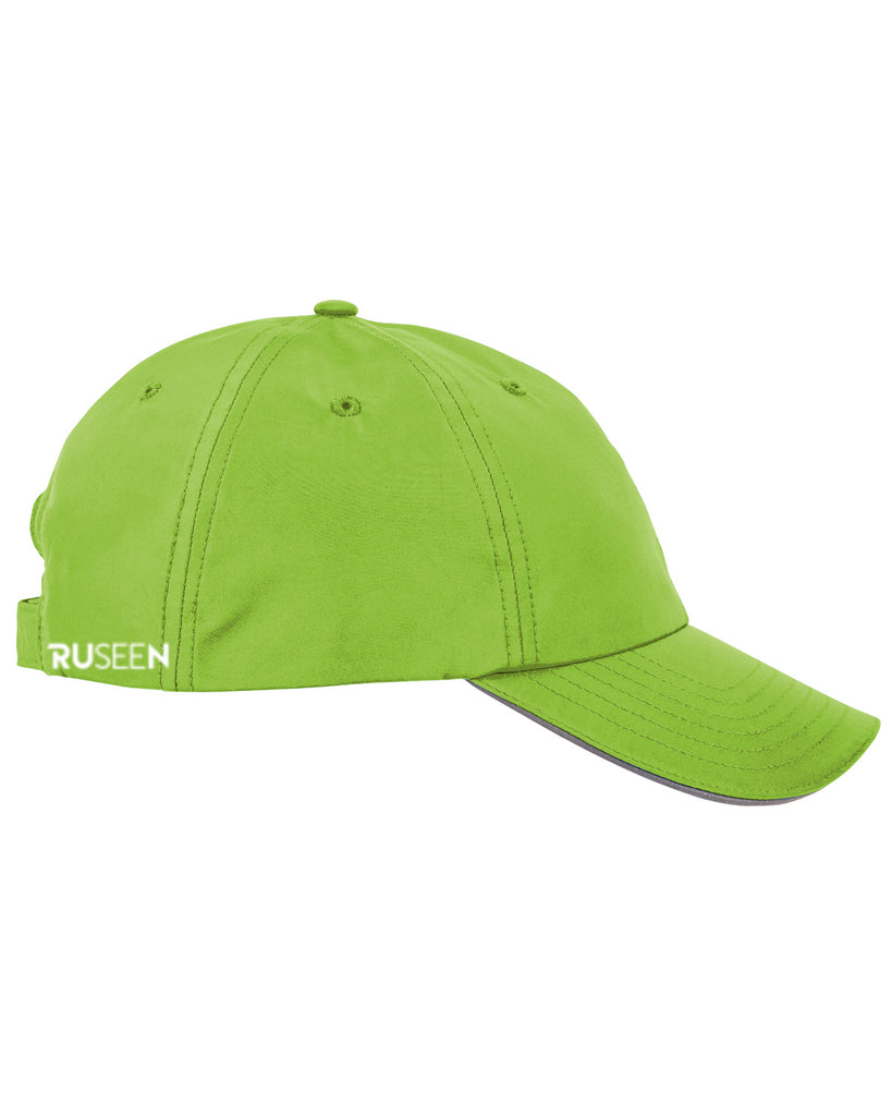 Reflective Running Hat - Lime Green - Side
