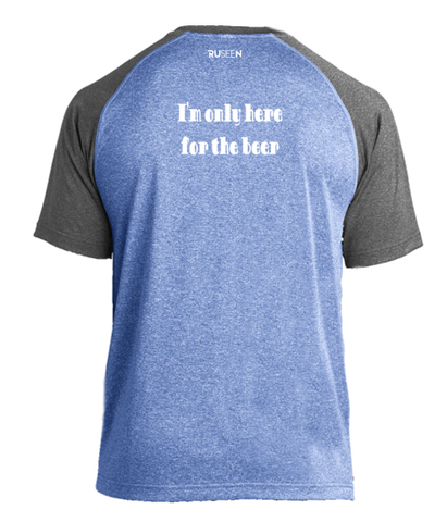 Men's Reflective Short Sleeve Shirt - Only Here For The Beer - Back - 2 Tone Royal Gray 