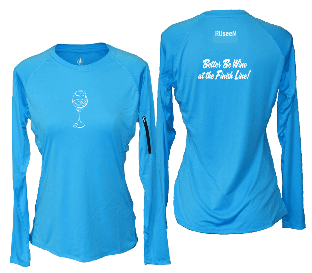 Women's Reflective Long Sleeve Shirt - Better Be Wine