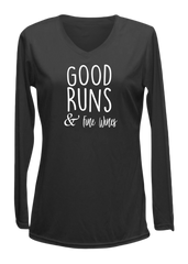 Women's Reflective Long Sleeve Shirt - Good Runs & Fine Wines
