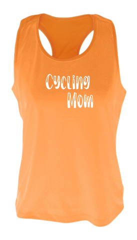 Women's Reflective Tank Top - Cycling Mom - Orange front