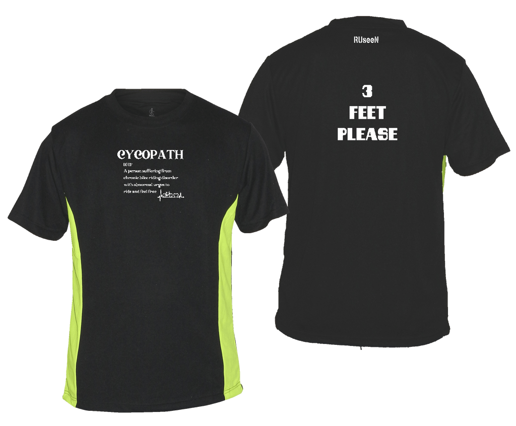Men's Reflective Short Sleeve Shirt - Cycopath - Black & Lime