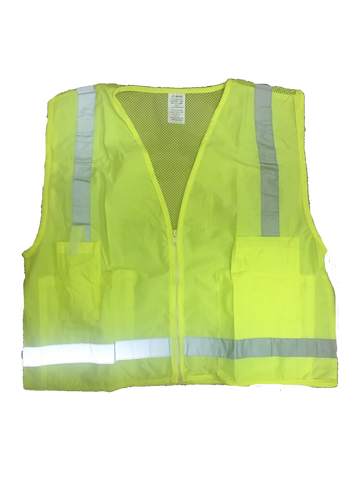 Reflective Economy Vest - Lime Yellow - Front